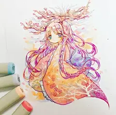 kuma/奇幻的人物精灵/插画 ​​​​