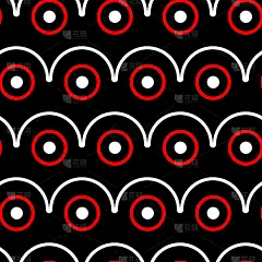 几何无缝模式。黑红白背景