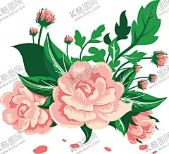 复古清新手绘山茶花 【酷图网】复古,清新,手绘,山茶花,卡通,设计,妇女节,
