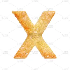 字母X从饼干孤立在白色背景