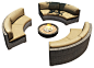 Urbana Eclipse 3 Piece Sectional Set, Weathered Stone Wicker, Heather Beige Cush modern-patio-furniture-and-outdoor-furniture