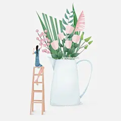 卡通水粉修剪花卉的女孩透明素材图片大小1024x1024px 图片尺寸568.68 KB 来自PNG搜索网 pngss.com 免费免扣png素材下载！背影#插画#花卉#精致#卡通#女孩#时尚#手绘#装饰#装饰图案#