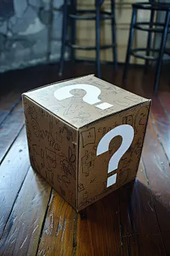 AI数字艺术问号盒子盲盒图片-众图网