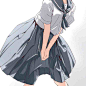 #漫画# 画师椿田りさ近期绘制的JK制服裙，好好看！！！
Twi：risa_fretless