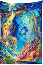 Myth of Freedom Tapestry : Michael Divine's Visionary Art is focused on Spiritual Surrealism. Michael's art is available in Prints, Wall Art Decals, Canvas Giclees & Sublimated Apparel.