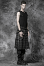 Gingham Man Above-the-knee Sheath Black Punk Skirt : Shop the goth punk,Gothic lolita,Rave clothing and gothic fashion at our punk clothing store.The goth stores offer cheap gothic clothing with highest quality material.