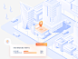 Locus - SaaS Header Preview real estate website illustration isometric downtown city landing map solution smart location saas