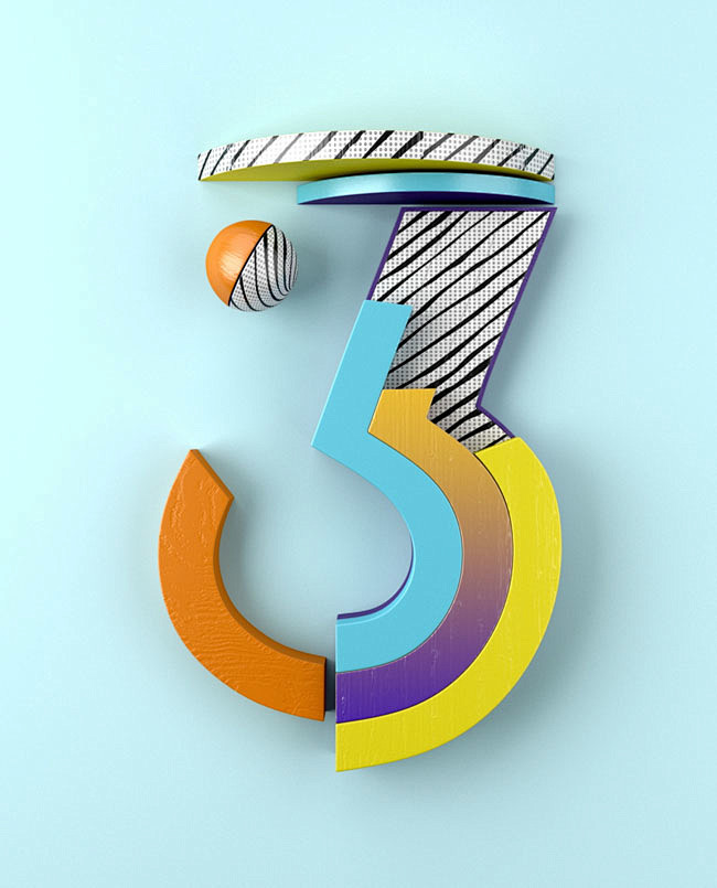 muokkaa创意数字字体设计艺术作品