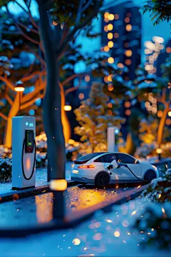 新能源低碳汽车3D模型元素