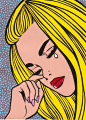 Blonde crying pop art.