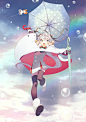 雨の日のサンタさん/ミーたろうのイラスト