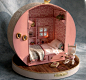 Dollhouse made from a hatbox