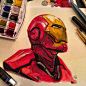 Iron Man : Iron Man in ink and watercolor