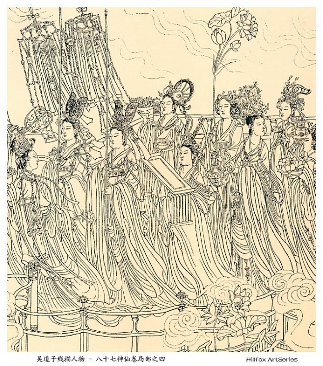唐代画家吴道子线描人物38 - 老泥鳅素...