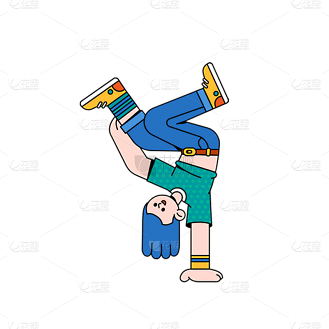 卡通感男士元素贴纸