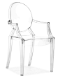 A classic...ghost chair!  Works in modern and contrasts nicely in rustic interiors!: 