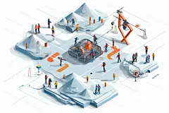 扁平风体育场立体运动插画