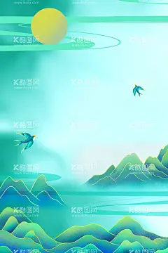中式国潮山水  - 源文件下载【酷图网】国潮插画山水,国潮插画,国潮手绘,中国风插画,手绘国潮风,山水插画,山插画,广告设计,psd