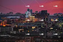 市中心 免费壁纸 壁纸4K 天际线 日落 建筑物