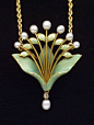 Art Nouveau Lily-of-the-Valley Pendant/Brooch: 