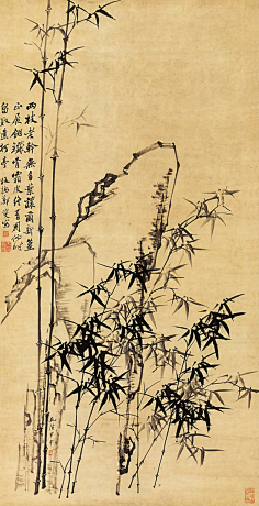 "明· 唐寅《竹》---(图:郑板桥)