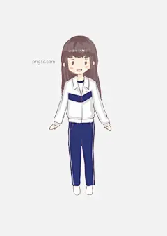 校园运动服可爱女生图片大小2480x3508px 图片尺寸875.65 KB 来自PNG搜索网 pngss.com 免费免扣png素材下载！q版人物#长发女生#长袖#卡通手绘#可爱卡通海报#蓝白条纹#校园#中国运动服#