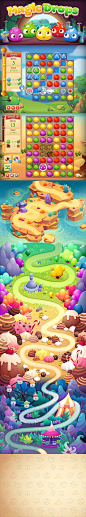 Magic Drops - 2d puzzle game design : Game design for Facebook puzzle game Magic Drops. 