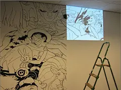 利用投影技术，绘制墙绘作品 - 新疆小妖精 - 锡伯族de薩滿女巫師