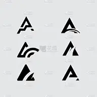 字母A标志矢量设计模板