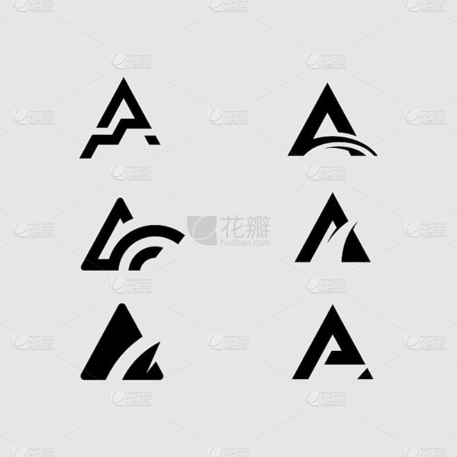 字母A标志矢量设计模板