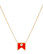 Code Flag Diamond Pendant Necklace - B