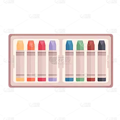 手绘-学习用品-蜡笔