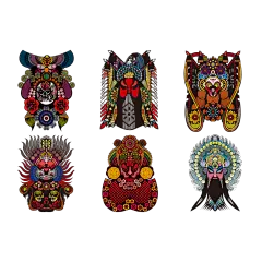 手绘卡通脸谱京剧戏剧人物