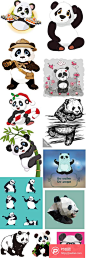 15个熊猫相关矢量 EPS格式  - PS饭团网