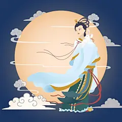中秋节嫦娥插画矢量图素材