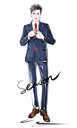 #jjseason插画# #season明星插画# -----  #吴亦凡# @Mr_凡先生 一身@GUCCI 西装礼服，帅气精英范亮相@Baselworld巴塞尔国际钟表珠宝展