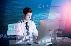 psd素材现代高科技儿童学习思考宣传三维立体空间海报背景 P1291-淘宝网