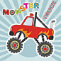 monster truck red car cartoon