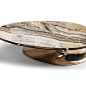 ONYX ELLIPTICAL COCKTAIL TABLE - ONYX ELLIPTICAL TABLE WITH ALTERNATIVE MARBLE TOP