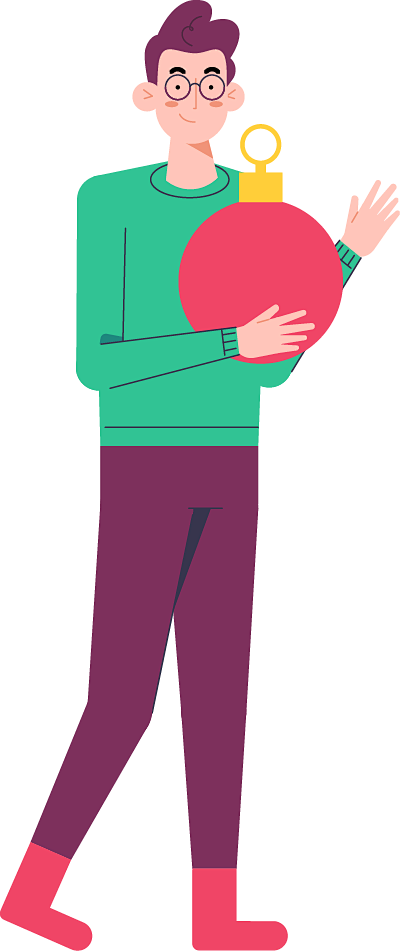 圣诞主题插画人物PNG免抠图素材