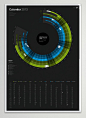 德国设计-2013Oberhaeuser旋转圆圈环日历，不同颜色环代表12个月，日历是只适用于英语与美国的美国假期
