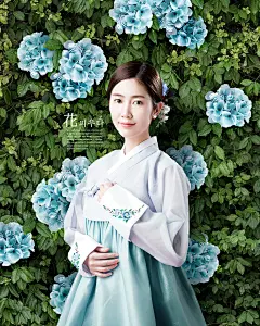 水蓝韩妆 倾国倾城 花团锦簇 人物主题海报设计PSD广告海报素材下载-优图-UPPSD