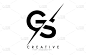 gs g s letter logo design with a creative cut