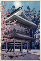 The Main Gate of Engakuji Temple, Kamakura by Shiro Kasamatsu, 1953 (published by Unsodo)
