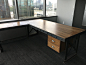 Hybrid Executive Office Desk - L Shape : A combination of the Carruca desk and the Long Island table. This desk is a powerhouse! The surface is made of high-quality pressed oak to provide a refined, wide open surface. - Smooth butcher block surface - Foun