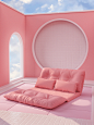 Hidden Places. : Hidden Places - 3D Illustrations using simple shapes ,soft lighting and pastel colors with a focus on surreal, minimal design.Inspired by fashion & archetecture.