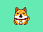 Shiba Inu cartoon comic character mascot logo identity illustrative illustration geometry geometric fat adorable happy expression smile laugh puppy cute friendly animal dog breed shiba inu