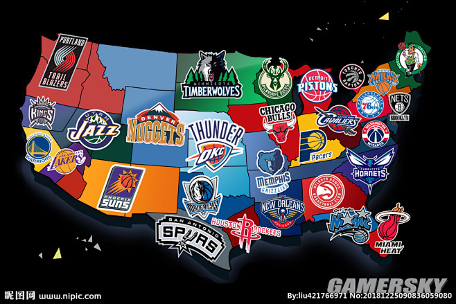 NBA球队分布图