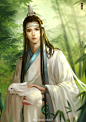 ✔《魔道祖师》顾若灿作品 蓝湛 蓝忘机 古风美男手绘 TV动画 小说同人插画