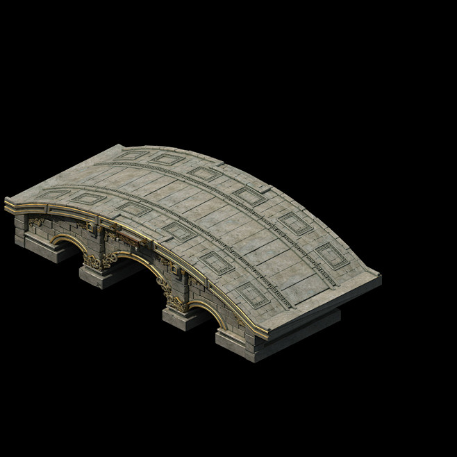 3D石桥石拱桥模型古代桥模型